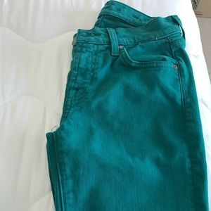 Turquoise jeans